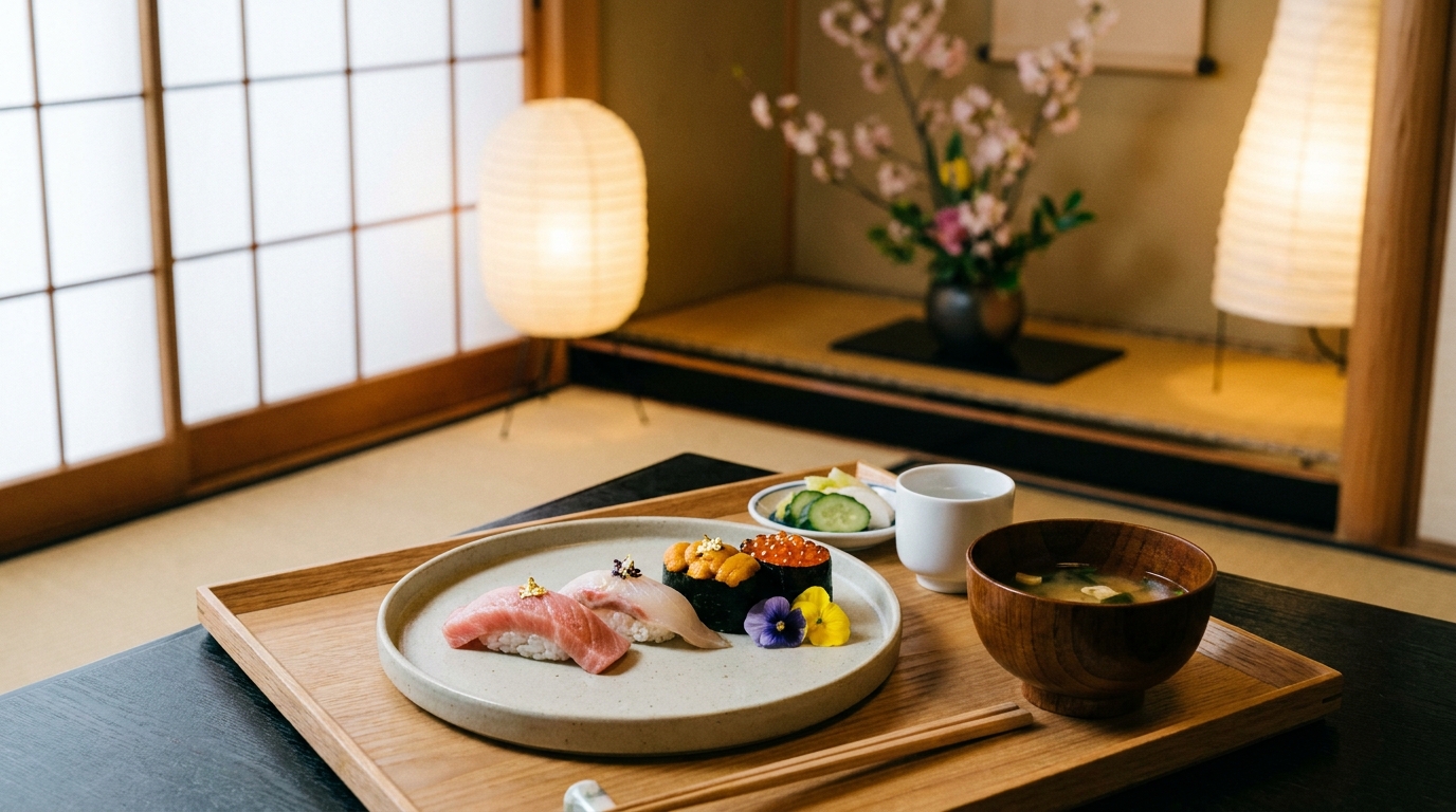 非公開: 博多の冬を贅沢に。全席個室で味わう至福の鮨ランチタイム
