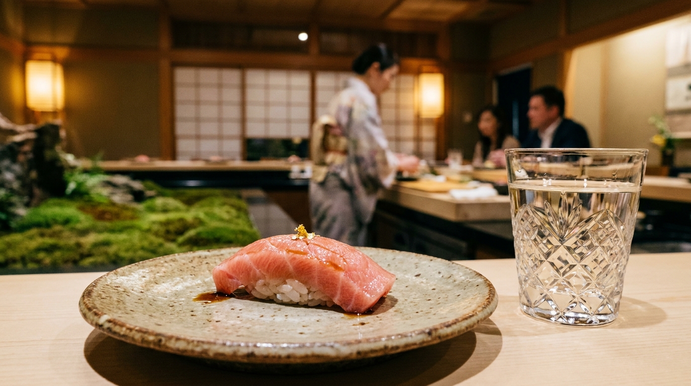 非公開: 鮨の旨味を引き立てる。職人が厳選した珠玉の日本酒とペアリングの世界